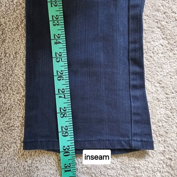 H&M Women's Straight Leg Blue Denim Button Pants, Size 31 - Picture 9 of 11